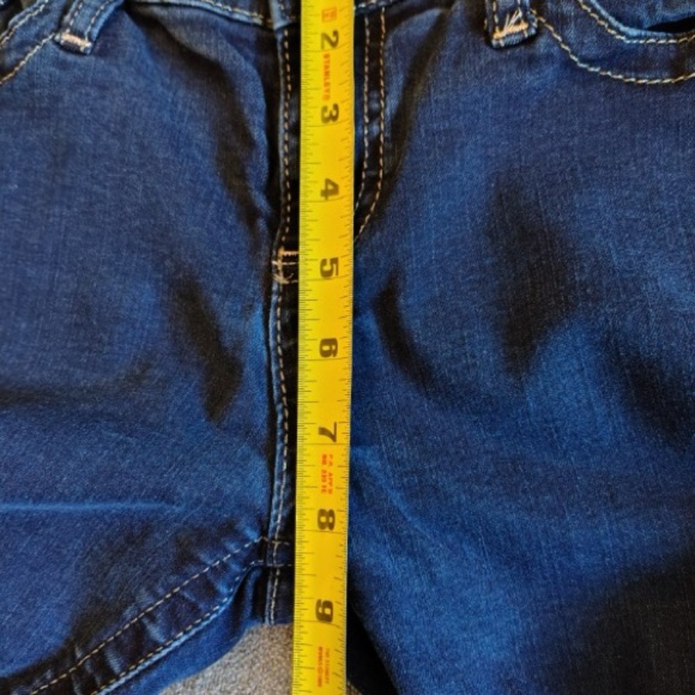 BKE Payton Blue Jeans Women 29x34 Heavy Stitch Low Rise Bootcut Flare Dark Wash - Picture 11 of 14